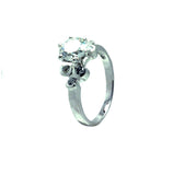 .925 Sterling Silver Rhodium Plated Clear Cz Bubble Sides Bridal Ring, <b>size: 5</b>