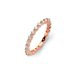 .925 Sterling Silver Rose Gold Plated Clear Cz Stackable Eternity Ring, <b>size: 5</b>