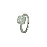 .925 Sterling Silver Rhodium Plated Clear Micro Pave Set & Square Center Cz Bridal Ring, <b>size: 5</b>