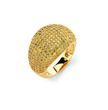 .925 Sterling Silver Gold Plated Clear Micro Pave Set Cz Cigar Band Ring, <b>size: 5</b>