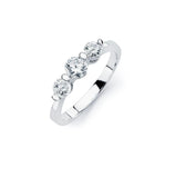 .925 Sterling Silver Rhodium Plated 3 Set Round Clear Cz Bridal Ring, <b>size: 5</b>