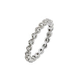 .925 Sterling Silver Rhodium Plated Clear Cz Stackable Eternity Ring, <b>size: 5</b>