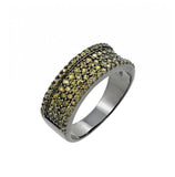 .925 Sterling Silver Rhodium Plated Green Pave Set Cz Half Ring, <b>size: 5</b>