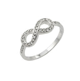 .925 Sterling Silver Rhodium Plated Clear Cz Infinity Ring, <b>size: 5</b>