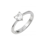 .925 Sterling Silver Rhodium Plated Clear Cz  Solitaire Ring, <b>size: 5</b>