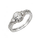 .925 Sterling Silver Rhodium Plated Past Present Future Cluster Ring, <b>size: 5</b>