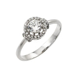 .925 Sterling Silver Rhodium Plated Cluster Ring, <b>size: 5</b>