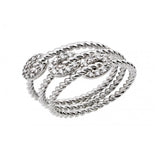 .925 Sterling Silver Rhodium Plated Rope Oval Ring, <b>size: 5</b>