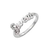 .925 Sterling Silver Rhodium Plated Sweet Ring, <b>size: 5</b>