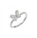 .925 Sterling Silver Rhodium Plated Cz Butterfly Ring, <b>size: 5</b>