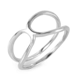 .925 Sterling Silver Rhodium Plated Open Pringle Hyperbolic Paraboloid Ring, <b>size: 5</b>