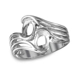 .925 Sterling Silver Rhodium Plated Split Shank Double Oval Stone Mounting Ring, <b>size: 5</b>