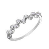 .925 Sterling Silver Rhodium Plated Alternating Bubble Design Cz Ring, <b>size: 5</b>