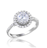 .925 Sterling Silver Rhodium Plated Micro Pave Round Cz Ring, <b>size: 5</b>