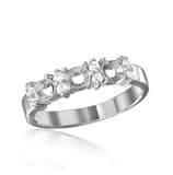 .925 Sterling Silver Rhodium Plated 3 Mounting Stone Ring With Cz, <b>size: 5</b>