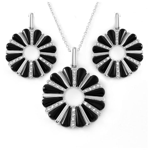 .925 Sterling Silver Rhodium Plated Open Flower Cookie Set