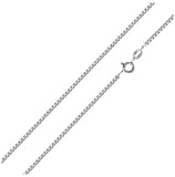 .925 Sterling Silver High Polished Box Chain 0.9mm, <b>size: 16</b>