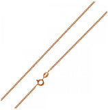 .925 Sterling Silver Rose Gold Plated Box Chain 0.8mm, <b>size: 16</b>