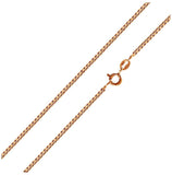 .925 Sterling Silver Rose Gold Plated Box Chain 1mm, <b>size: 16</b>