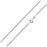 .925 Sterling Silver Rhodium Plated Box Chains 1mm, <b>size: 16</b>