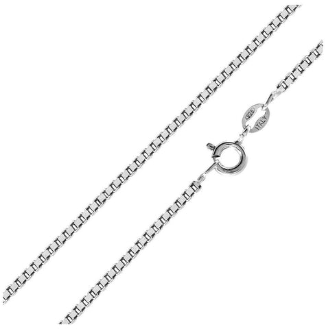 .925 Sterling Silver High Polished Box Chain 1.5mm, <b>size: 16</b>