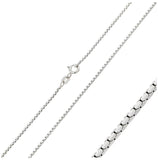 .925 Sterling Silver Rhodium Plated Diamond V Cut Box Chain 0.96mm, <b>size: 16</b>