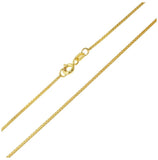 .925 Sterling Silver Gold Plated Box Dc Chain 1.0mm, <b>size: 16</b>