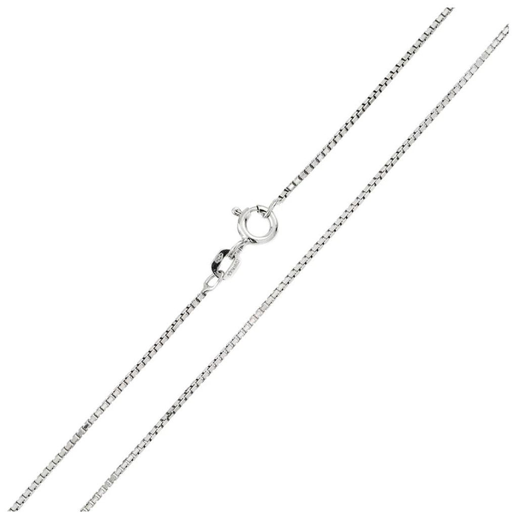 .925 Sterling Silver Rhodium Plated Shinny Greek Link Box Chains, <b>size: 16</b>