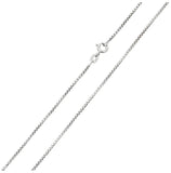 .925 Sterling Silver Rhodium Plated Box Round Diamond Cut Chain, <b>size: 16</b>