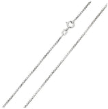 .925 Sterling Silver Rhodium Plated Box Round Diamond Cut Chain, <b>size: 16</b>