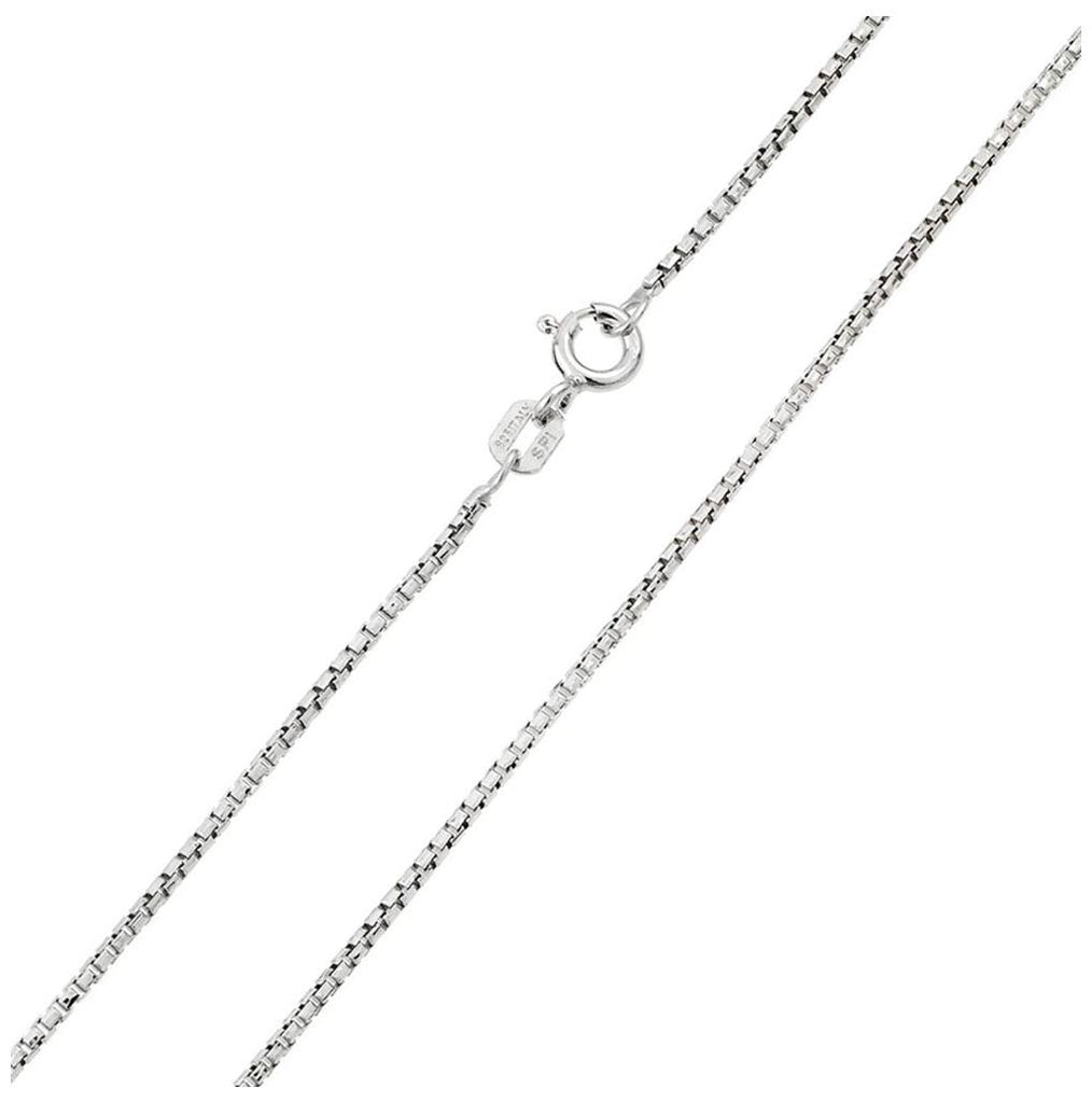 .925 Sterling Silver Rhodium Plated Box Round Diamond Cut Chain, <b>size: 16</b>