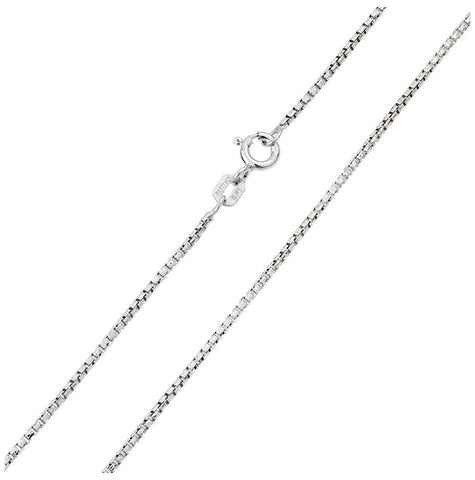 .925 Sterling Silver Rhodium Plated Box Round Diamond Cut Chain, <b>size: 16</b>