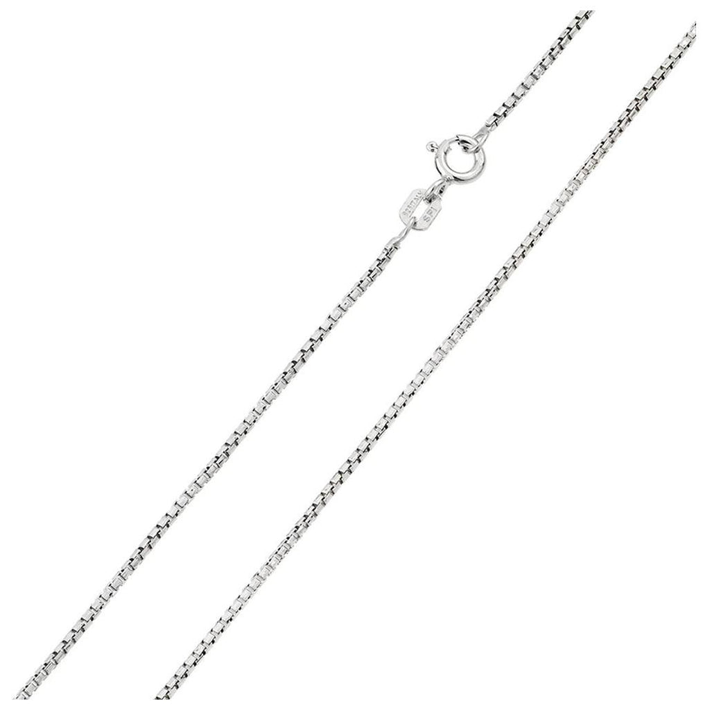 .925 Sterling Silver Rhodium Plated Box Round Dc Slash Chains, <b>size: 16</b>