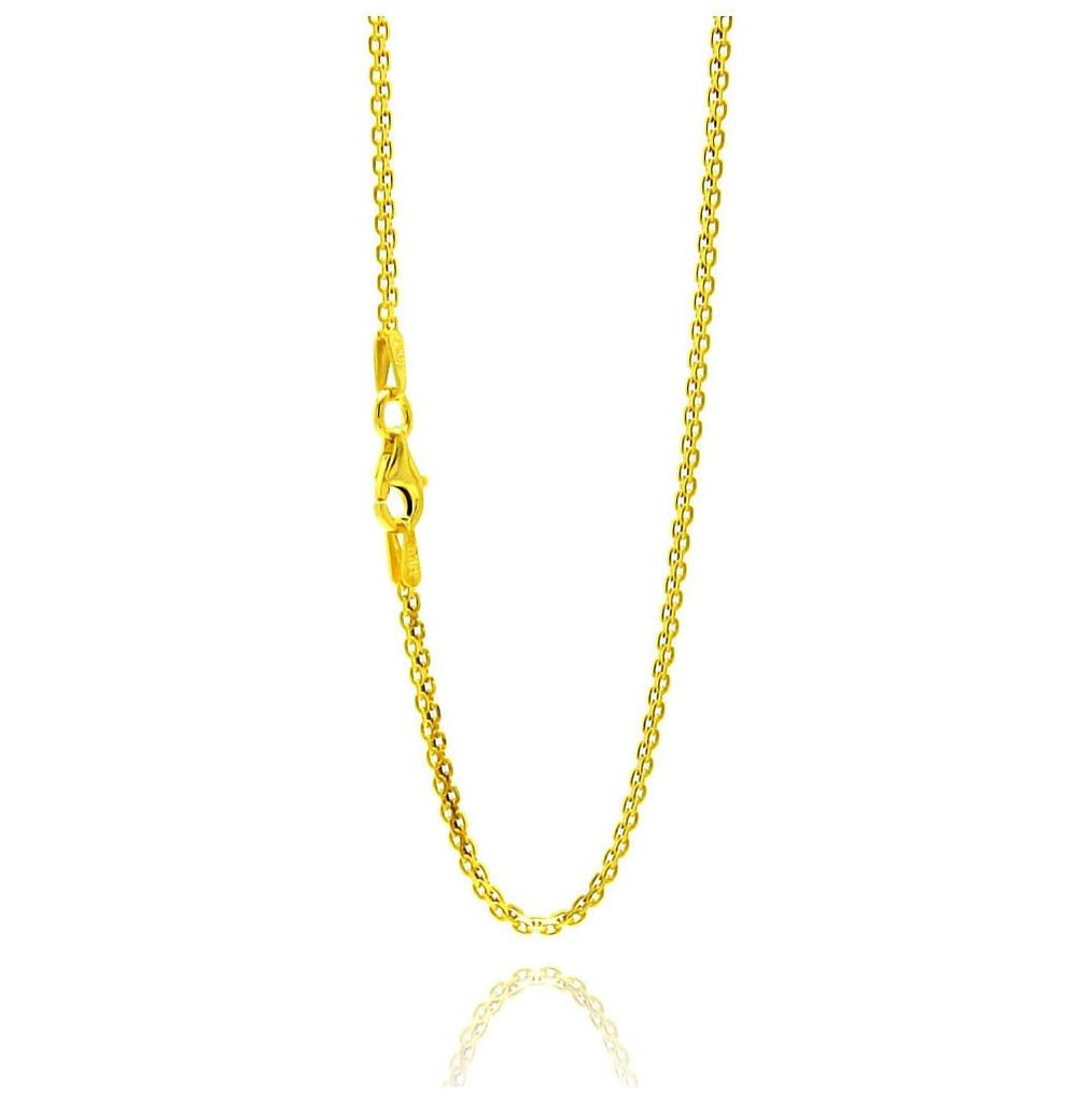 .925 Sterling Silver Gold Plated Chain, <b>size: 16</b>