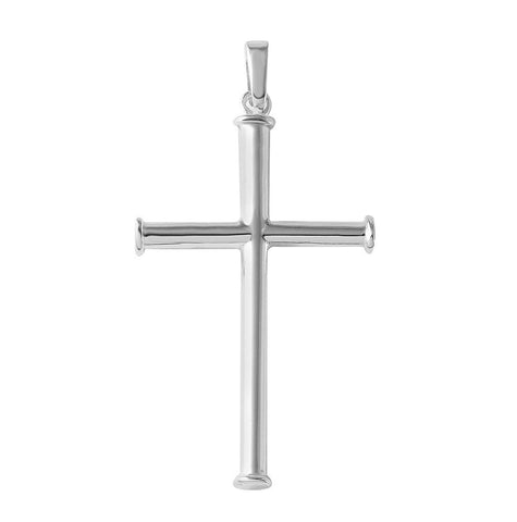 .925 Sterling Silver High Polished Cross Pendant With Border