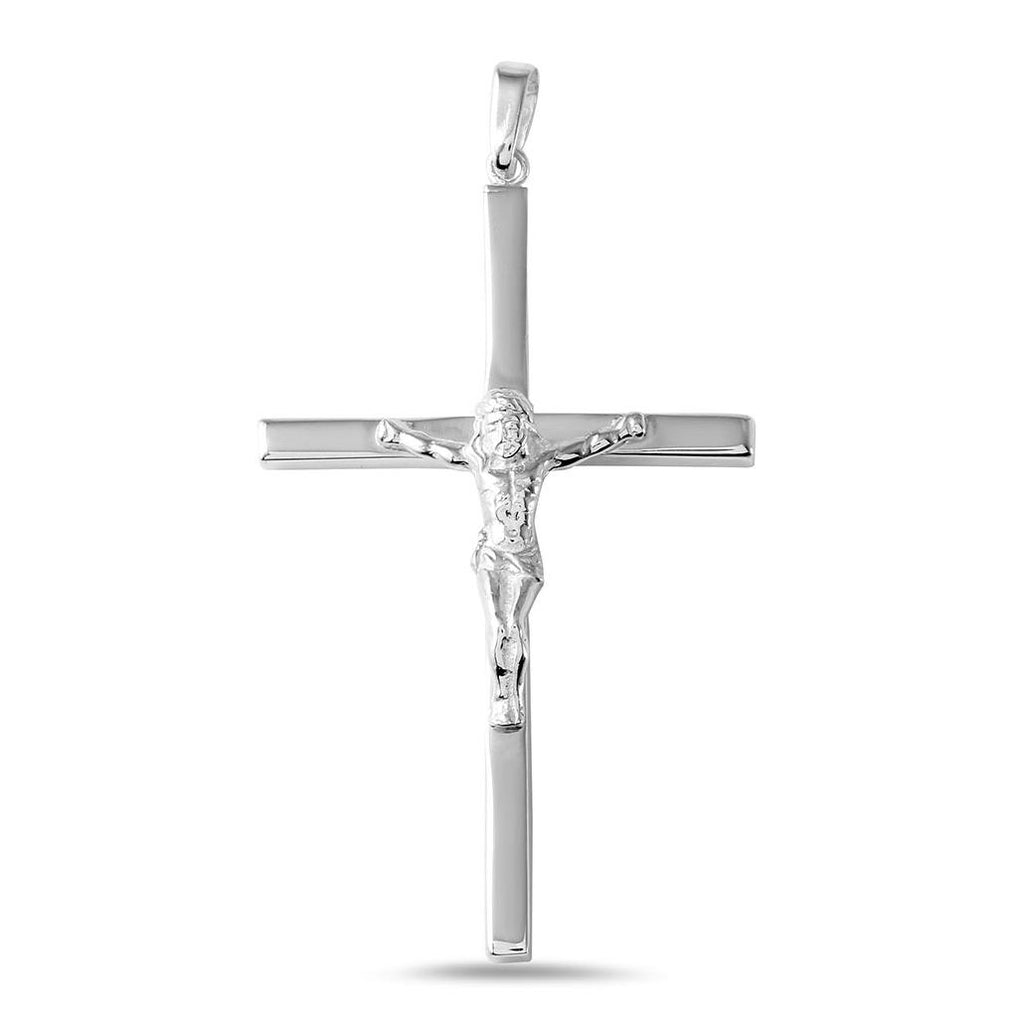 .925 Sterling Silver High Polished Square Cross Pendant