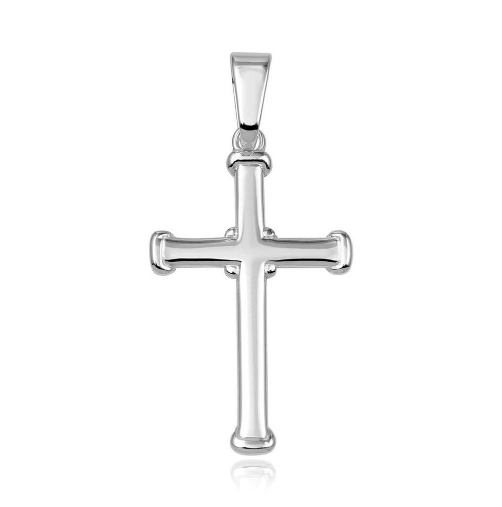 .925 Sterling Silver High Polished Plain Cross Pendant