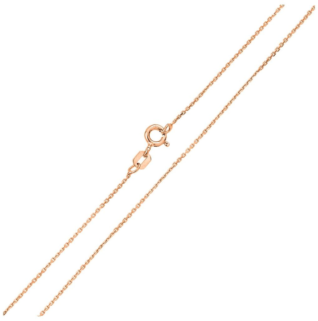 .925 Sterling Silver Rose Gold Plated Cable Chain, <b>size: 16</b>