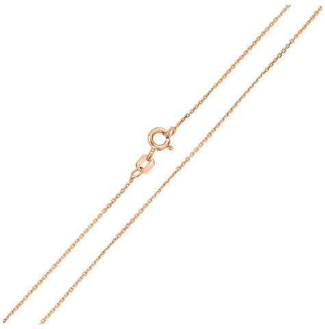 .925 Sterling Silver Rose Gold Plated Cable Chain, <b>size: 16</b>