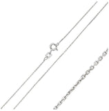 .925 Sterling Silver Rhodium Plated Cable Chain 1mm, <b>size: 16</b>