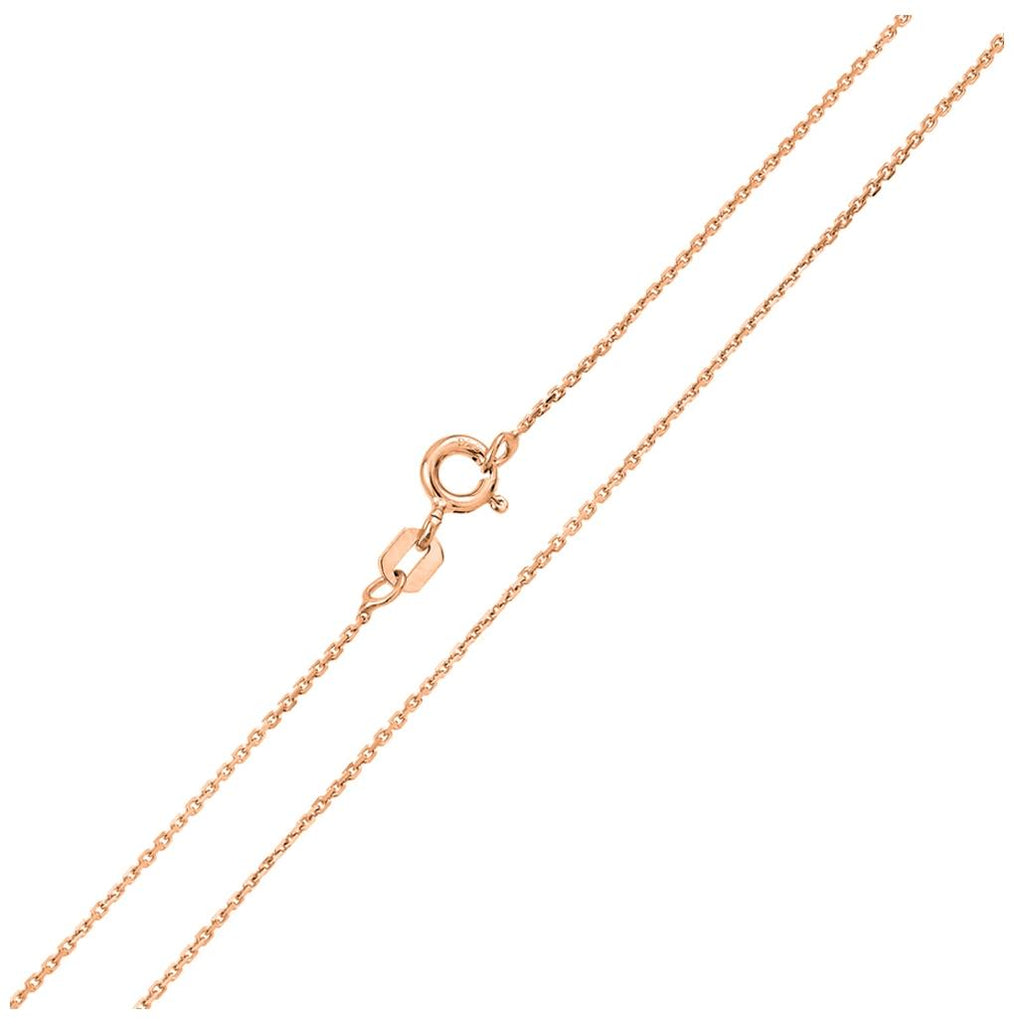 .925 Sterling Silver Rose Gold Plated Cable Chain, <b>size: 16</b>