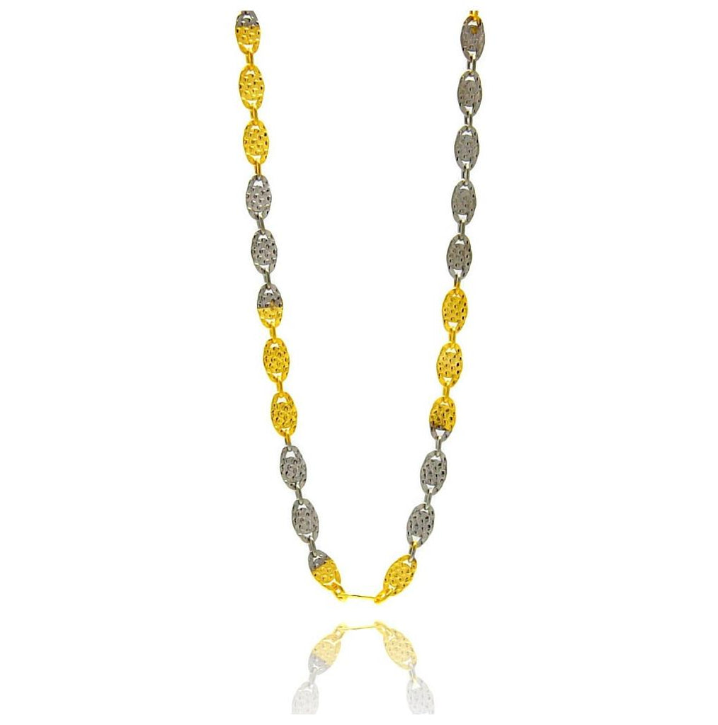 .925 Sterling Silver Gold Plated 2 Toned Cactus Chain, <b>size: 18</b>