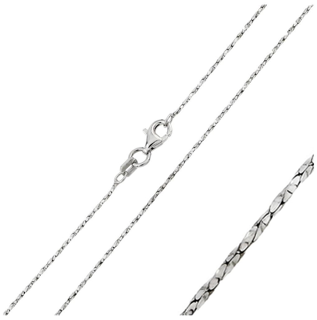 .925 Sterling Silver Rhodium Plated Twisted Diamond Cut Cardono Chains, <b>size: 16</b>