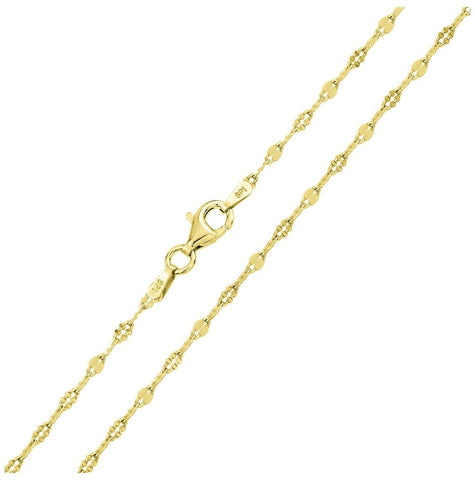 .925 Sterling Silver Gold Plated Alternating Dc Coffee Daisy Chain, <b>size: 16</b>