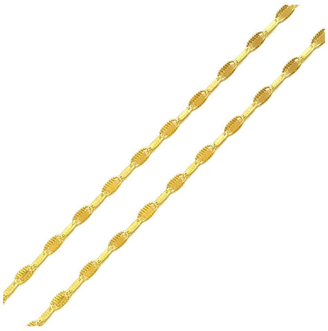 .925 Sterling Silver Gold Plated Dc Edge Confetti Chain, <b>size: 16</b>