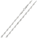 .925 Sterling Silver Rhodium Plated Star Diamond Cut Confetti Chain 2.3mm, <b>size: 16</b>