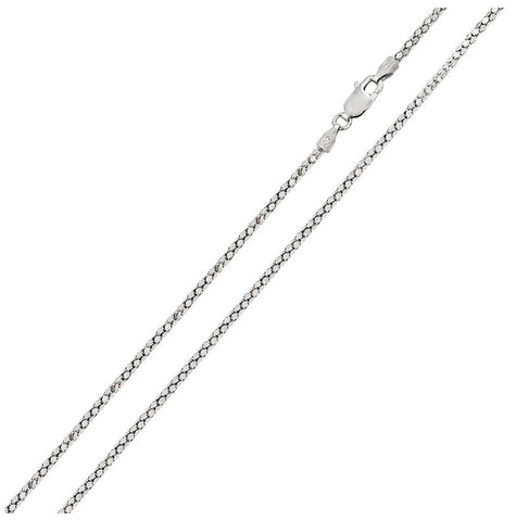 .925 Sterling Silver Rhodium Plated Flat Multi Disc Coreana Chain 1.4mm, <b>size: 18</b>