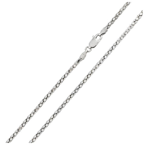 .925 Sterling Silver Rhodium Plated Flat Multi Disc Coreana Chain 2.7mm, <b>size: 16</b>