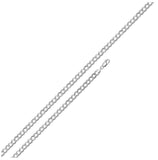 Super Flat High Polished Curb Chain 3.9mm, <b>size: 16</b>