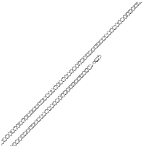 Super Flat High Polished Curb Chain 3.9mm, <b>size: 16</b>